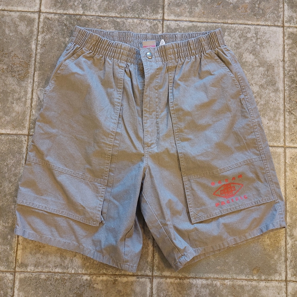 Vintage OP ocean pacific sunwear Surfer khaki shorts size L beach California